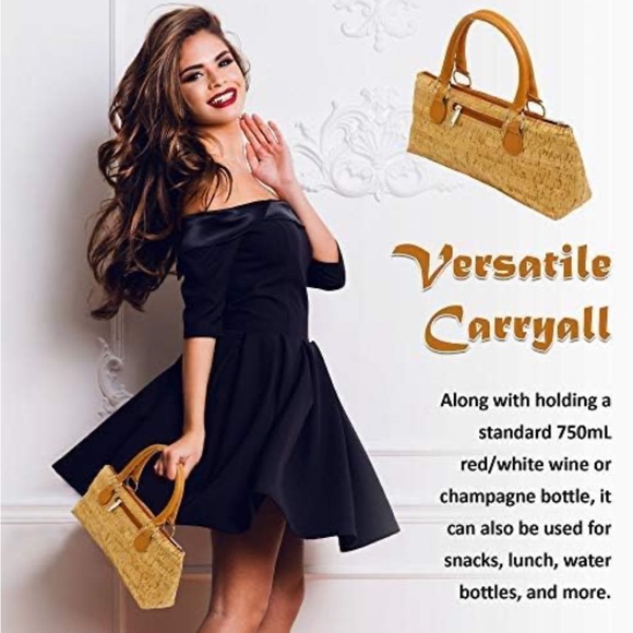 Like new Primeware Wine Clutch Bag Cork pattern  (Thermal Insulated) Trendy - Picture 11 of 13